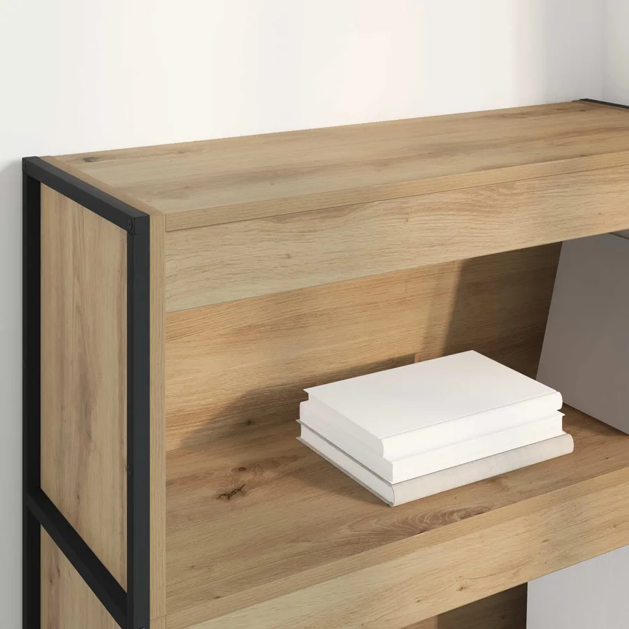 Bibliothèque 80 x 30 x 121 cm Bois d'ingénierie Chêne artisan - 4