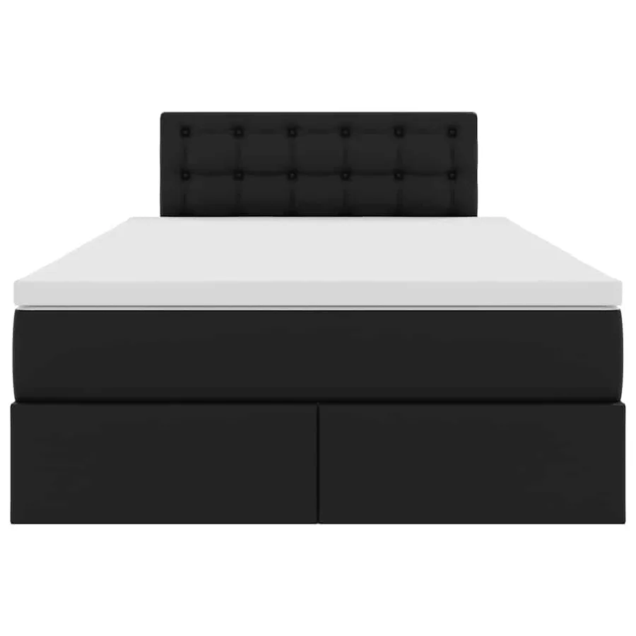 Lit avec rangement et matelas Noir 120 x 200 cm Simili cuir - 7