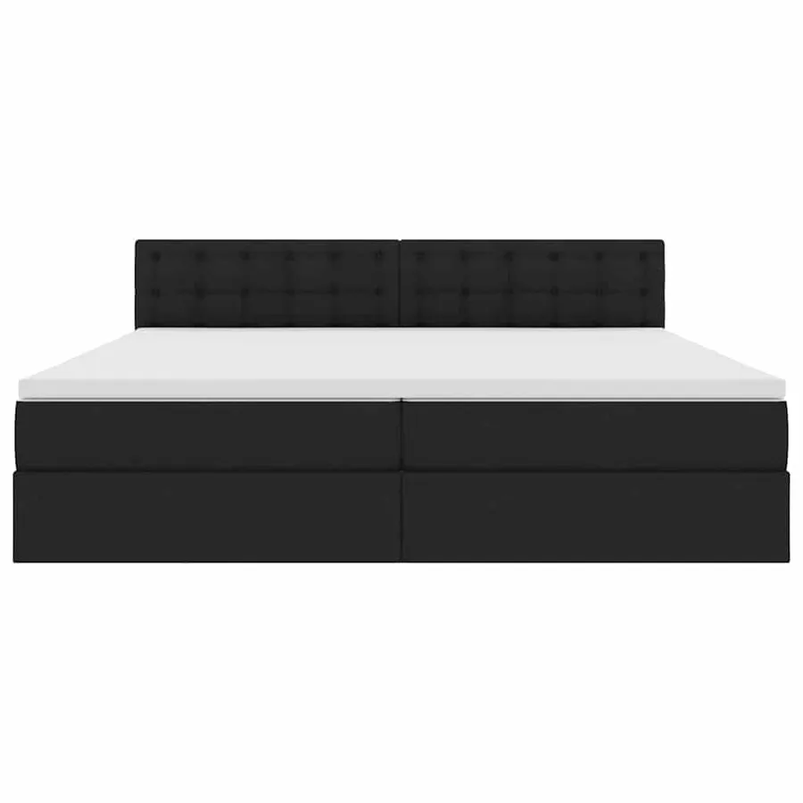 Lit avec rangement et matelas avec matelas Noir 200 x 200 cm - 6