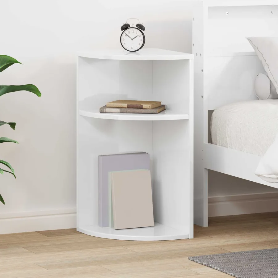 Table d'appoint Blanc brillant 29,6 x 29,6 x 60 cm