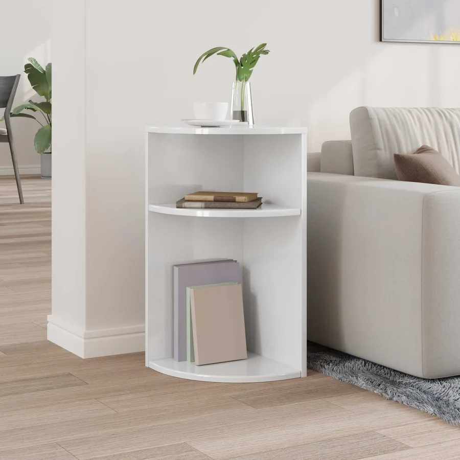 Table d'appoint Blanc brillant 29,6 x 29,6 x 60 cm - 4