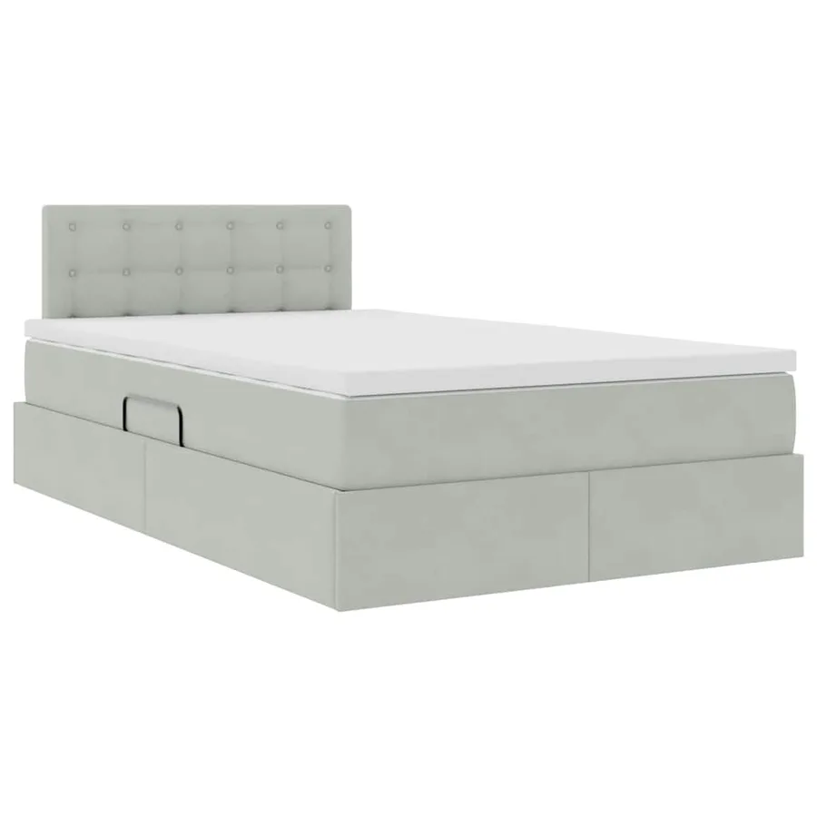 Lit de rangement LED avec matelas Gris clair 120 x 200 cm - 6