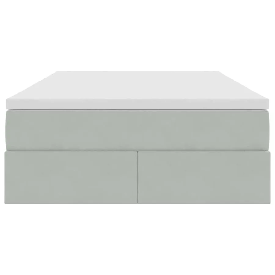 Lit avec rangement et matelas Gris clair 120 x 200 cm Velours - 7