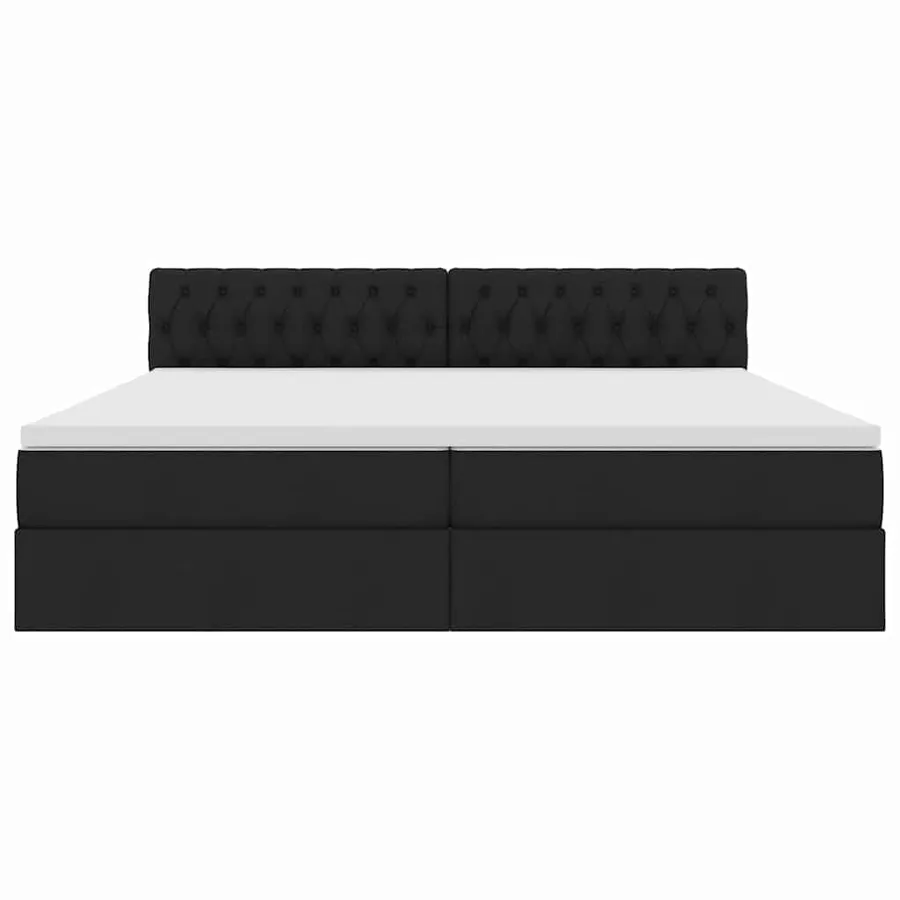 Lit avec rangement et matelas avec matelas Noir 200 x 200 cm - 6