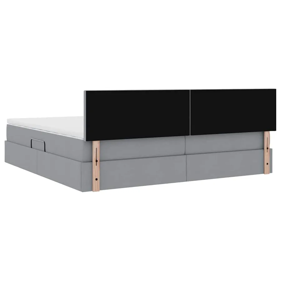 Lit avec rangement et matelas Gris clair 200 x 200 cm - 10