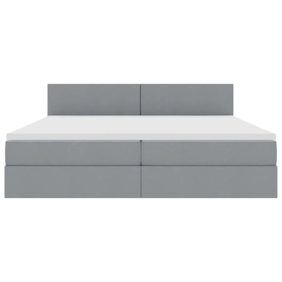 Lit avec rangement et matelas Gris clair 200 x 200 cm - 6