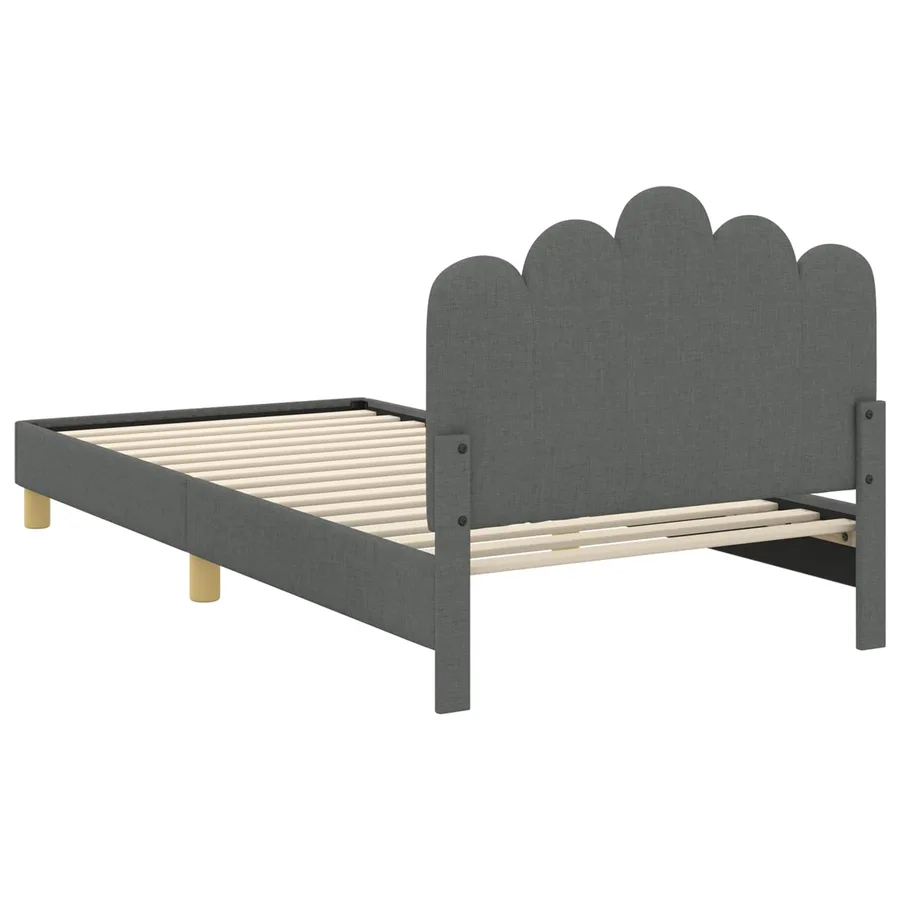 Cadre de lit pour enfants avec tête de lit Gris foncé Tissu - 7