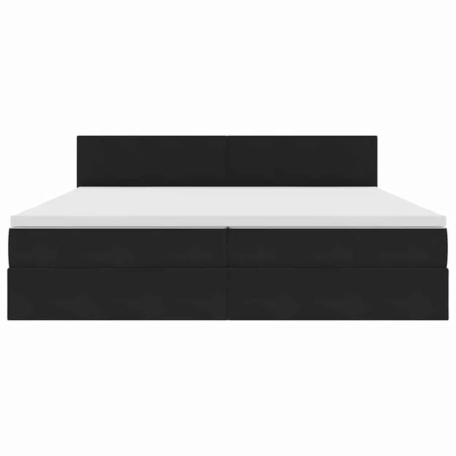 Lit de Rangement avec matelas Noir 200 x 200 cm Velours - 6