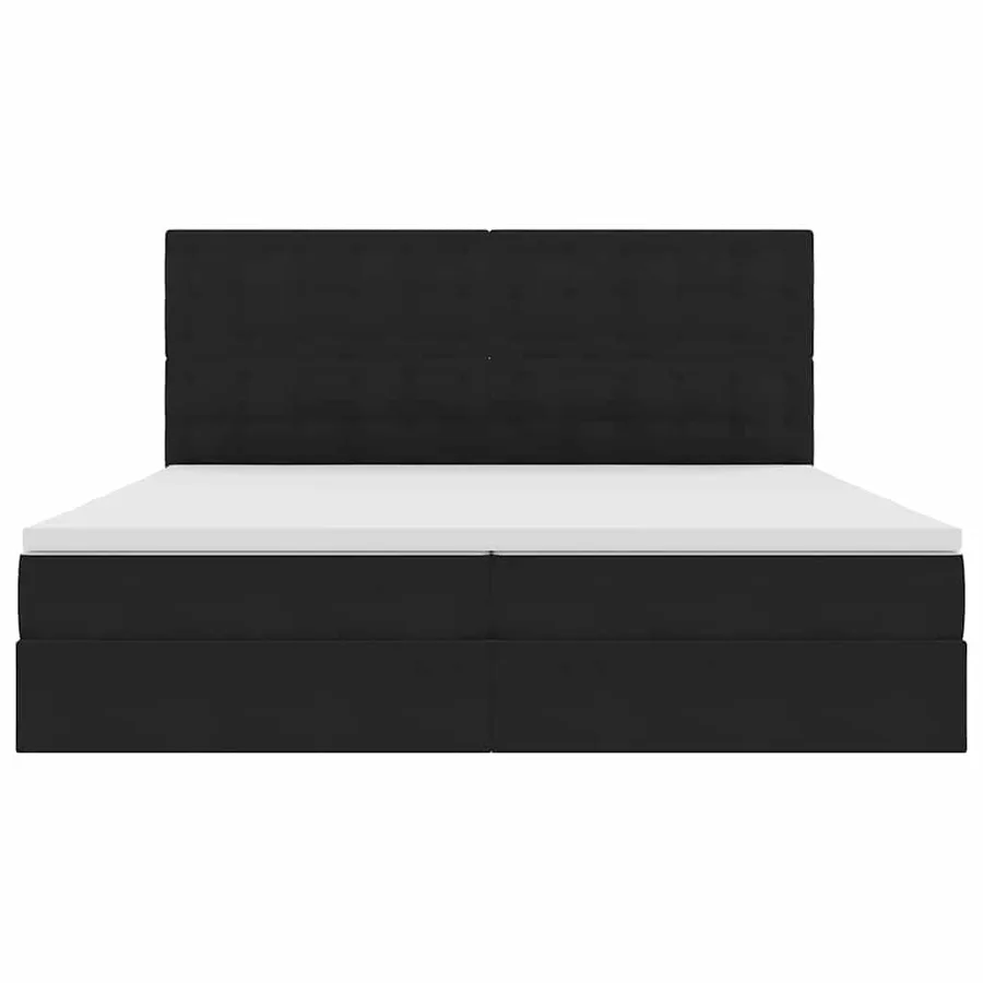 Lit avec rangement et matelas Noir 200 x 200 cm Velours - 3