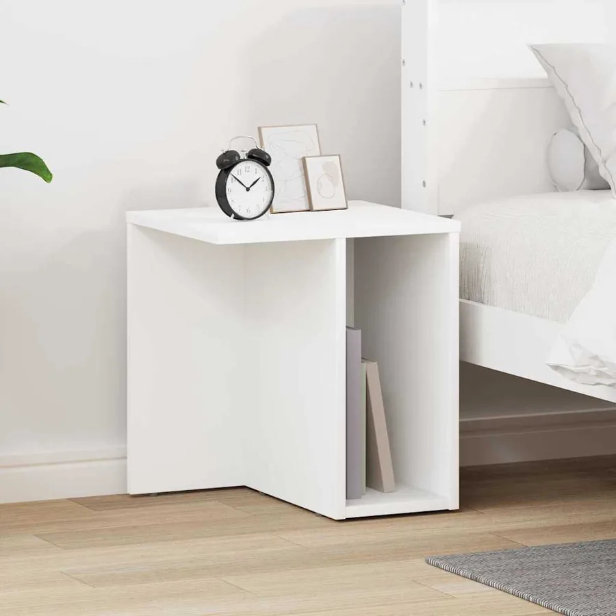Table d'appoint Blanc 37 x 32 x 40 cm Bois d'ingénierie