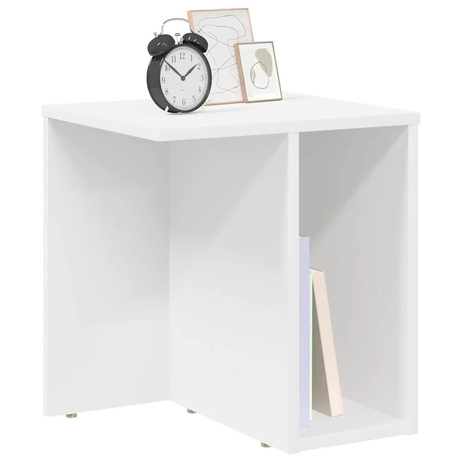 Table d'appoint Blanc 37 x 32 x 40 cm Bois d'ingénierie - 3