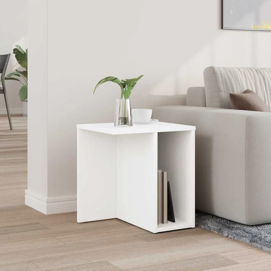 Table d'appoint Blanc 37 x 32 x 40 cm Bois d'ingénierie - 4