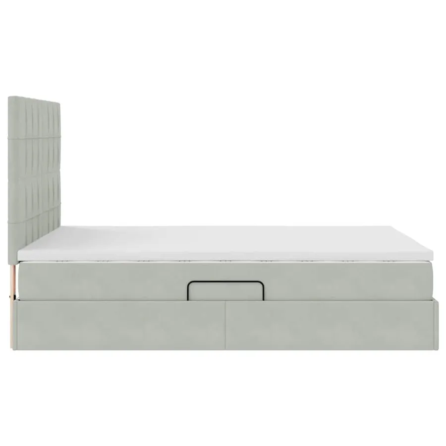 Lit de rangement LED avec matelas Gris clair 140 x 190 cm - 11