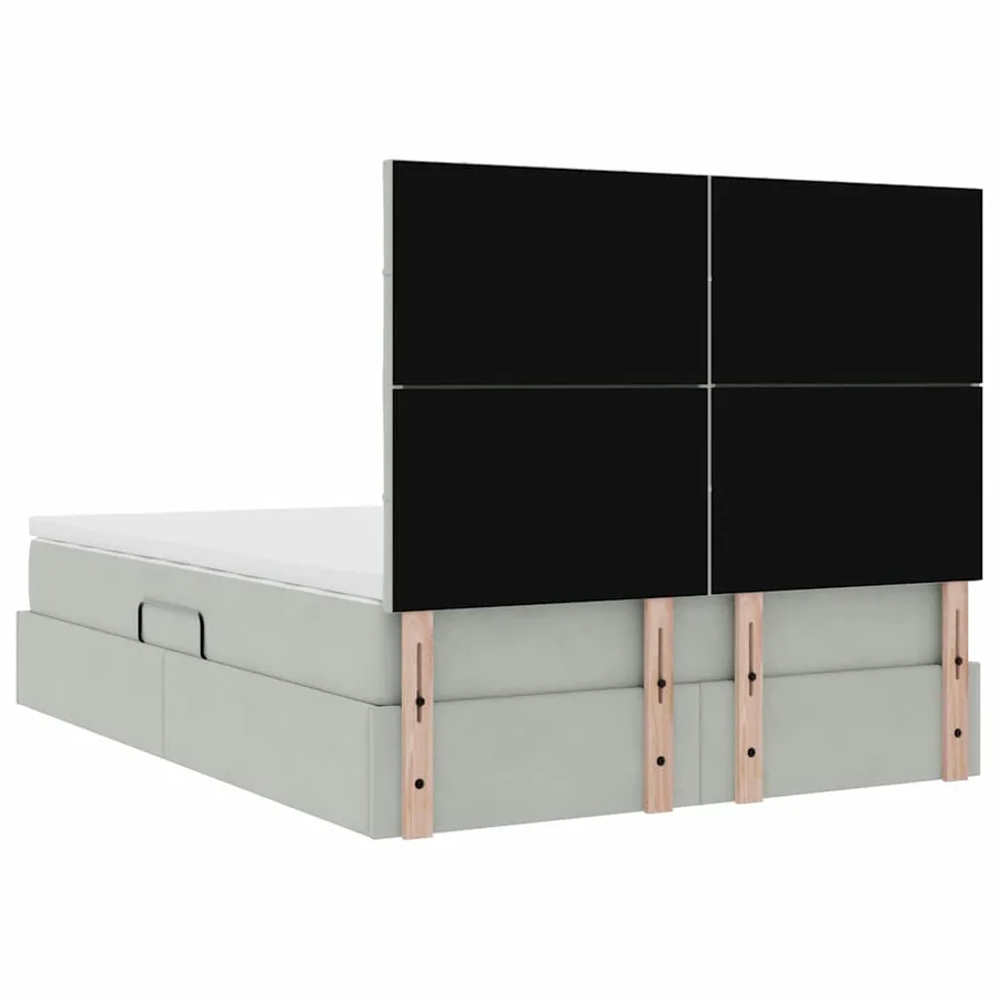 Lit de rangement LED avec matelas Gris clair 140 x 190 cm - 12