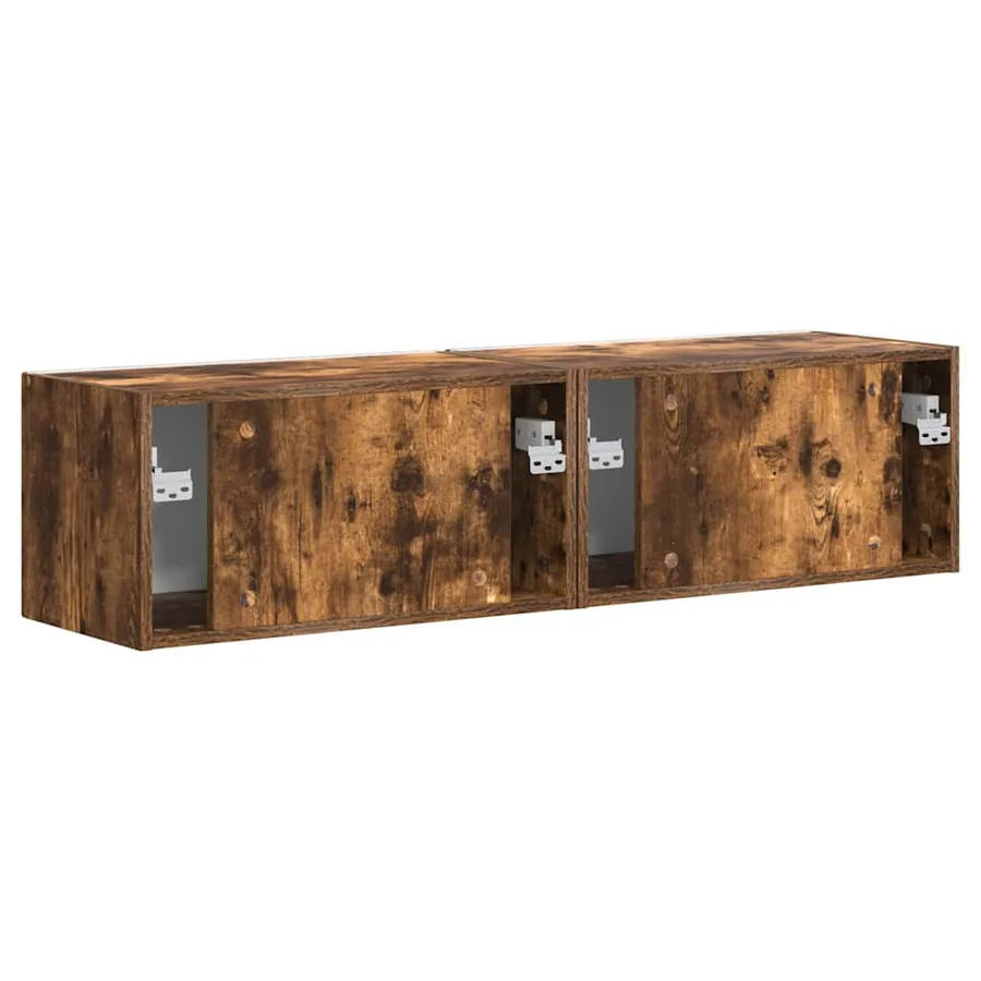 Meuble TV mural 2 pcs Chêne fumé 60 x 31 x 29,5 cm - 9