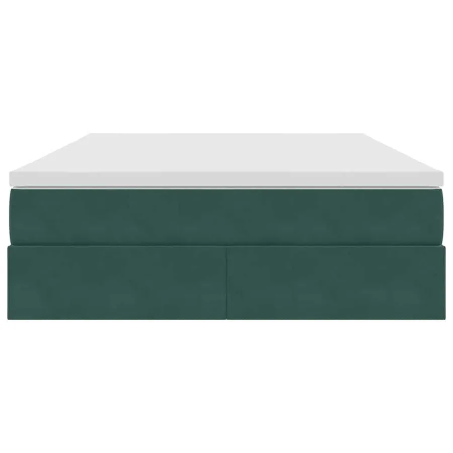 Lit avec rangement et matelas Vert foncé 140 x 190 cm Velours - 7