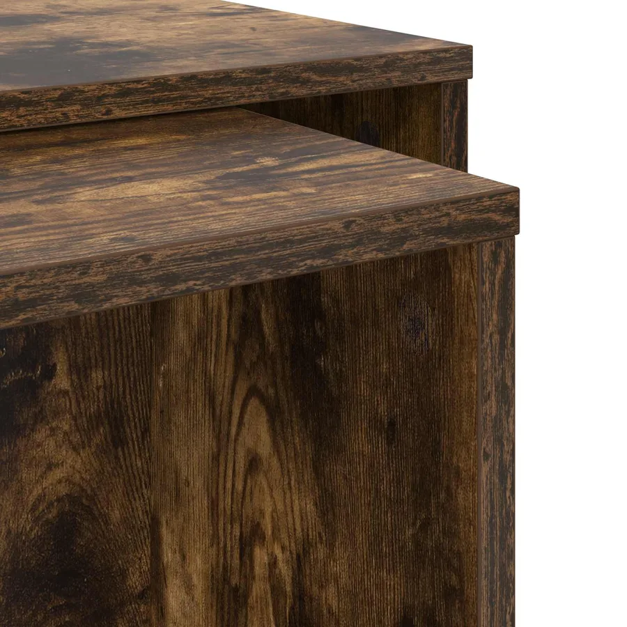 Ensemble de tables basses 2 pcs Chêne fumé Bois d'ingénierie - 11