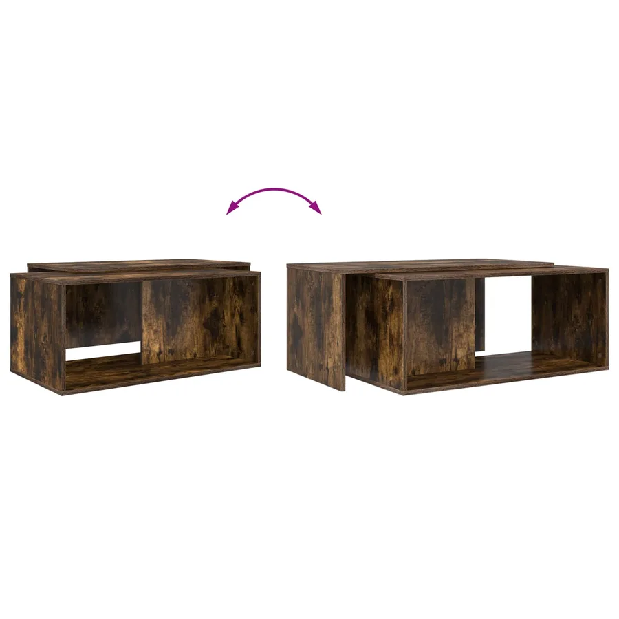 Ensemble de tables basses 2 pcs Chêne fumé Bois d'ingénierie - 13