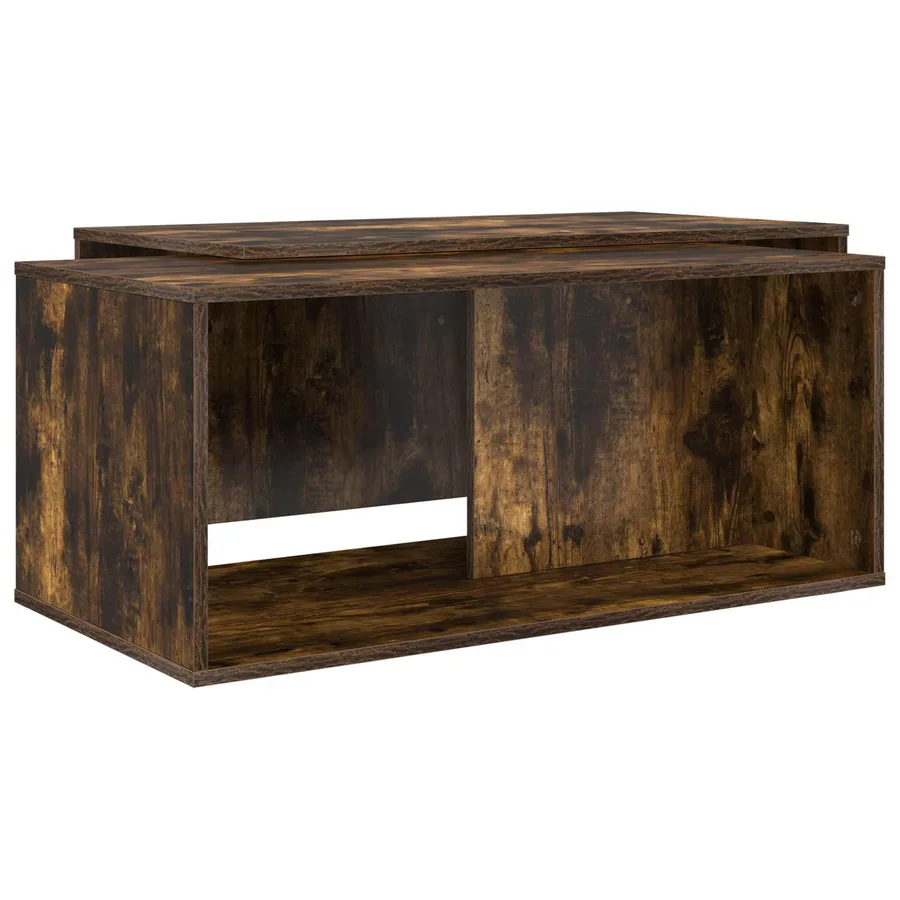 Ensemble de tables basses 2 pcs Chêne fumé Bois d'ingénierie - 2
