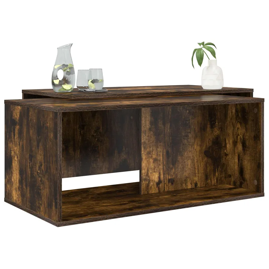 Ensemble de tables basses 2 pcs Chêne fumé Bois d'ingénierie - 3