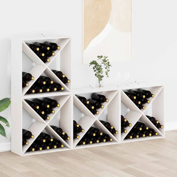 Étagère à vin 4 pcs Blanc 62 x 25 x 62 cm Pin massif