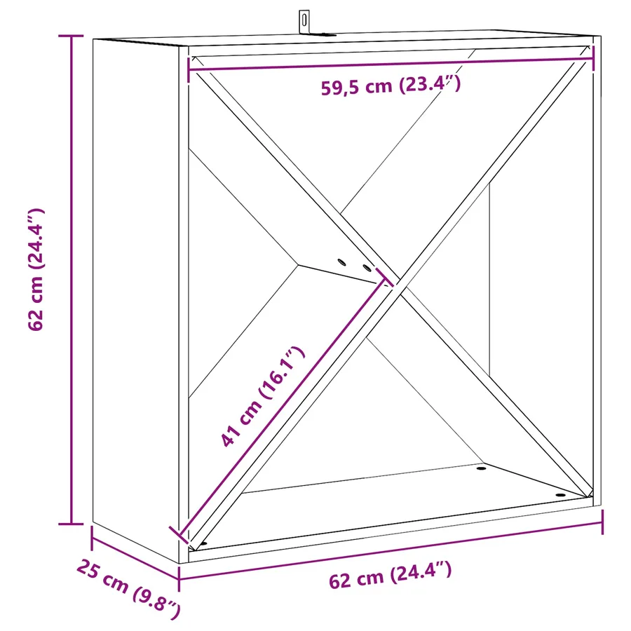 Étagère à vin 4 pcs Blanc 62 x 25 x 62 cm Pin massif - 11