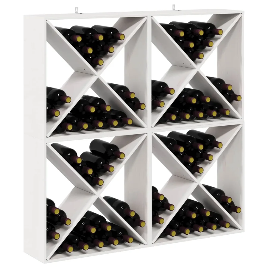 Étagère à vin 4 pcs Blanc 62 x 25 x 62 cm Pin massif - 3
