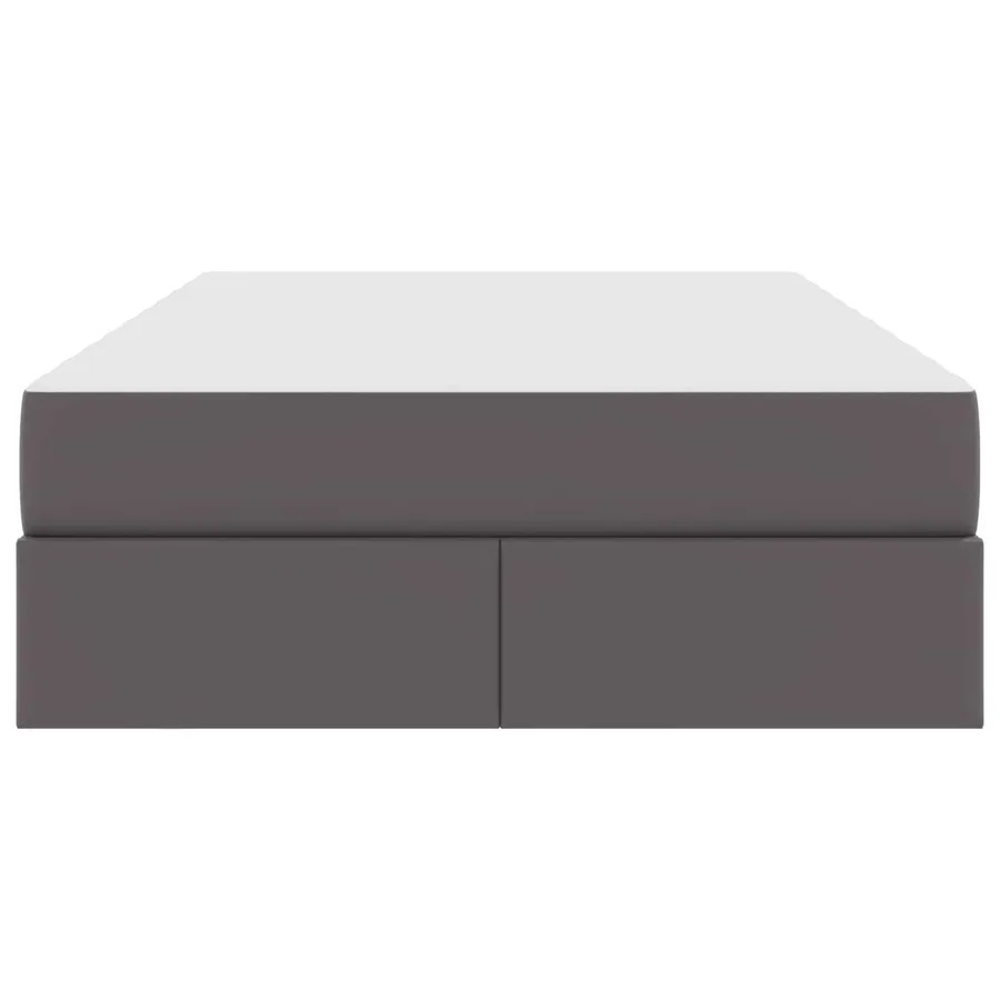 Lit avec rangement et matelas avec matelas 2 pcs Gris Cuir - 7