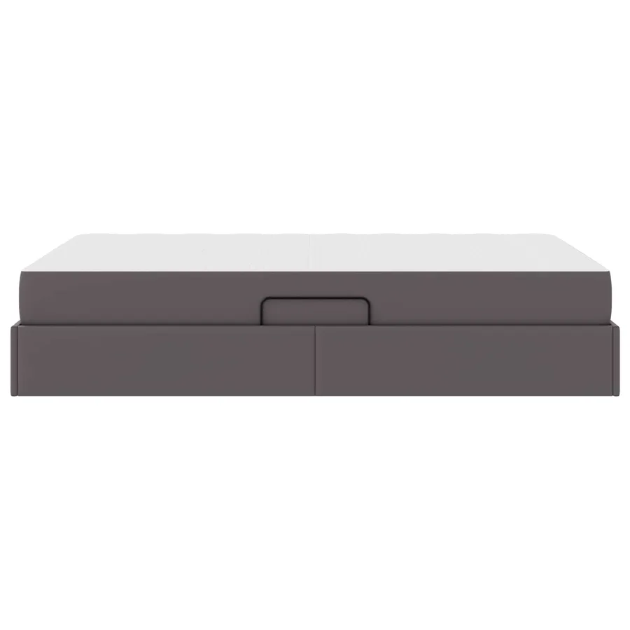 Lit avec rangement et matelas avec matelas 2 pcs Gris Cuir - 9