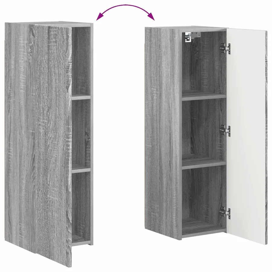 Ensemble meuble TV 4 pcs Gris Sonoma Bois d'ingénierie - 13