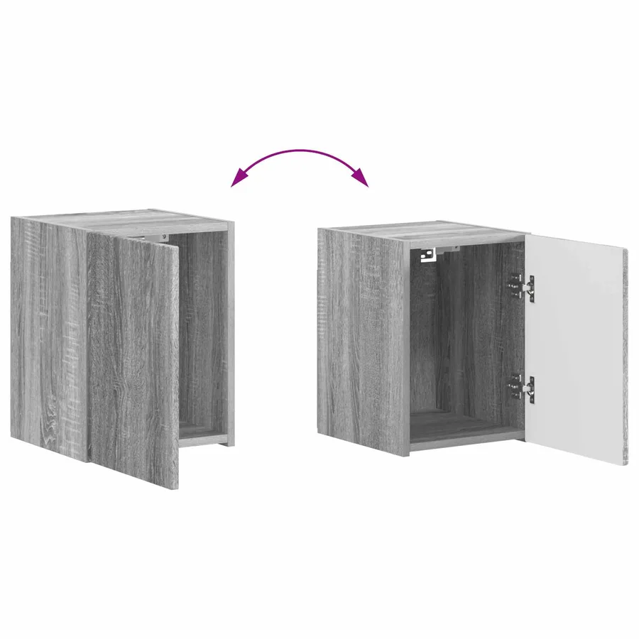 Ensemble meuble TV 4 pcs Gris Sonoma Bois d'ingénierie - 15