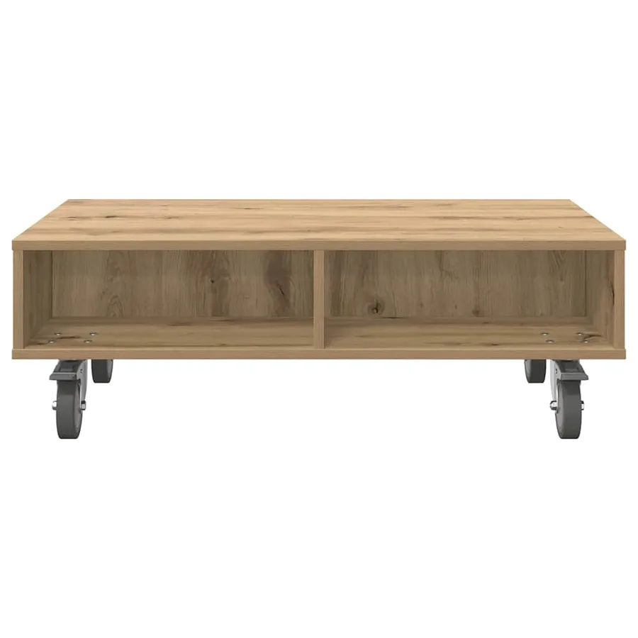 Table d'appoint avec roues Chêne artisanal 90 x 50 x 30 cm - 5
