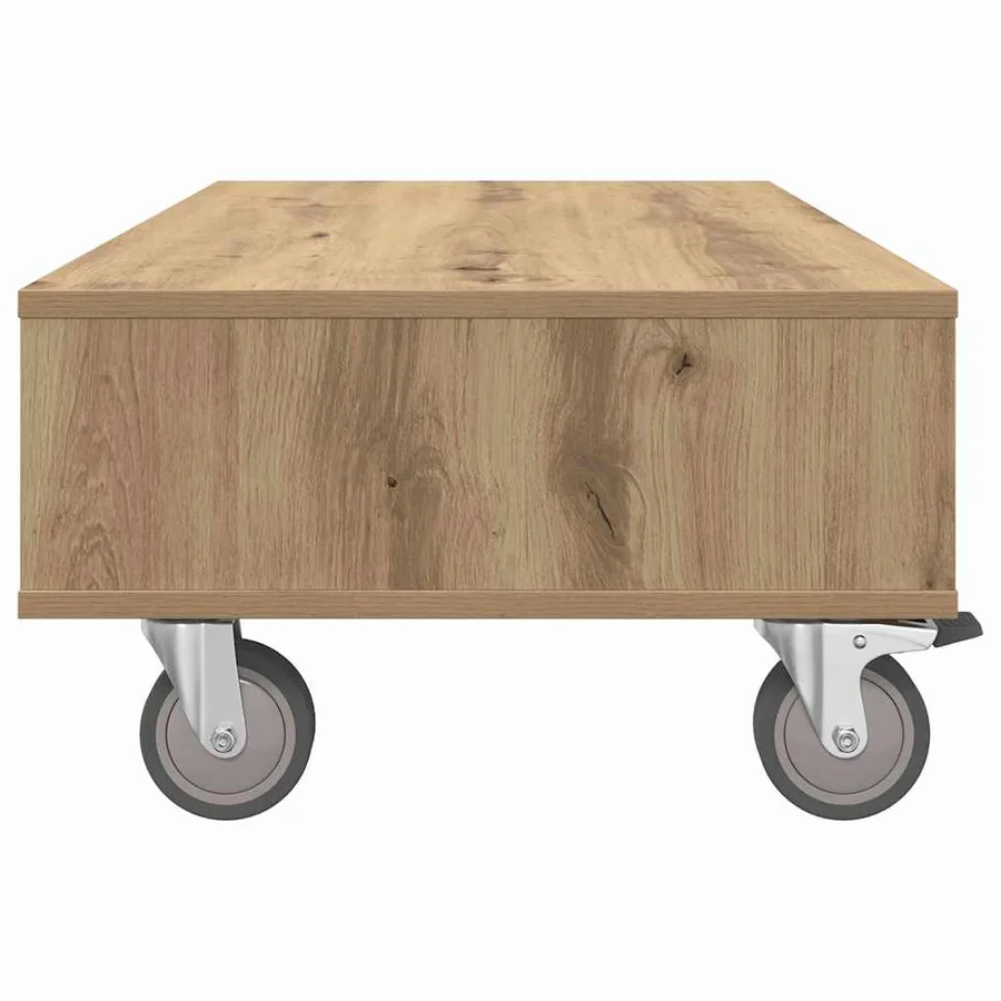Table d'appoint avec roues Chêne artisanal 90 x 50 x 30 cm - 6