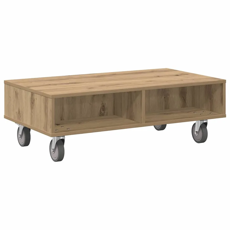 Table d'appoint avec roues Chêne artisanal 90 x 50 x 30 cm - 7