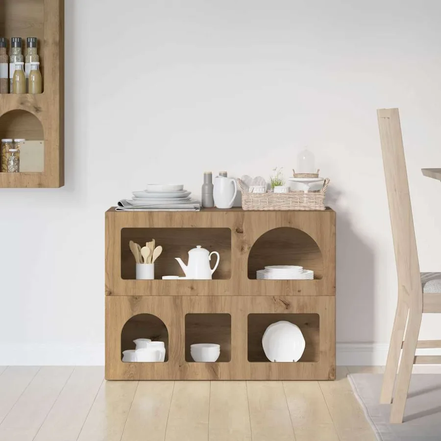 Buffet ELST Chêne artisanal 80,5 x 35 x 59 cm Bois d'ingénierie - 4