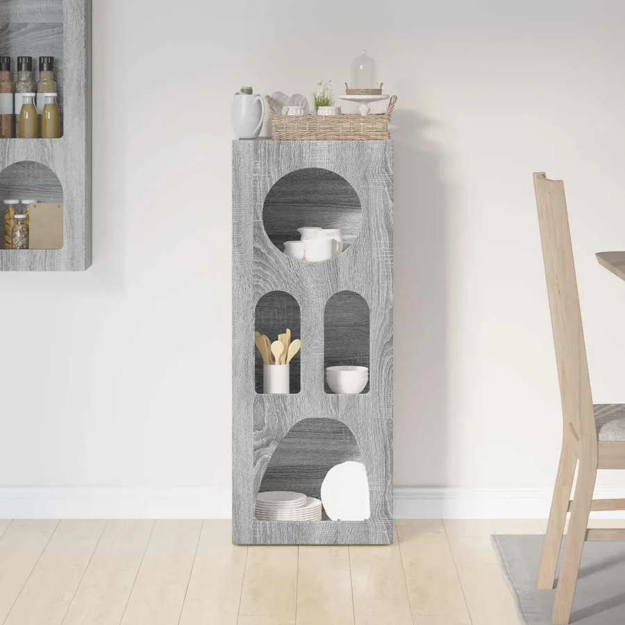 Buffet ELST Gris Sonoma 40 x 35 x 100.5 cm Bois d'ingénierie - 4