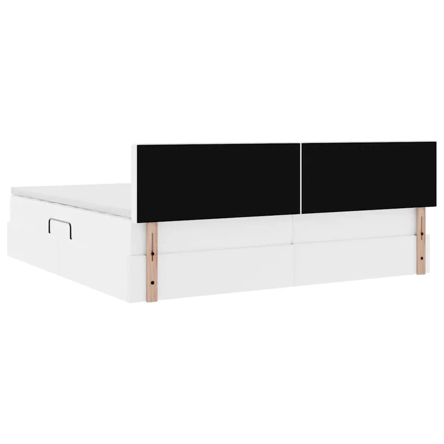 Lit avec rangement et matelas Blanc pur 200 x 200 cm - 10