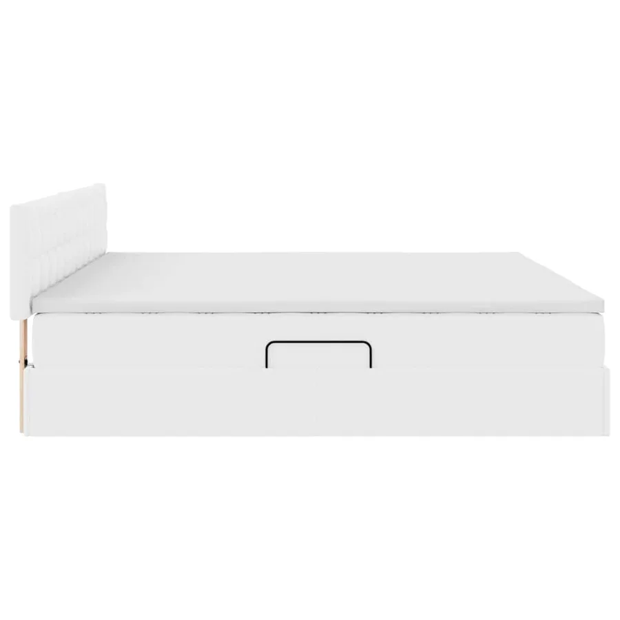 Lit avec rangement et matelas Blanc pur 200 x 200 cm - 9