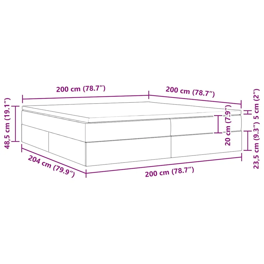 Lit avec rangement et matelas Bleu 200 x 200 cm Polyester - 12