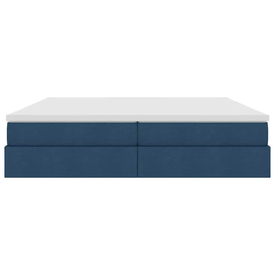 Lit avec rangement et matelas Bleu 200 x 200 cm Polyester - 6