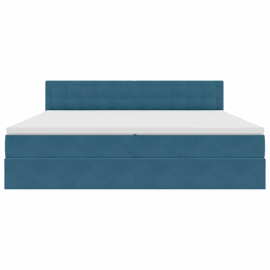 Lit de Rangement avec matelas Bleu foncé 200 x 200 cm Velours - 6