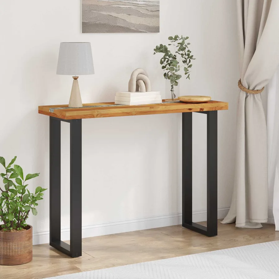 Table console Marron 100 x 35 x 75 cm Bois de teck massif