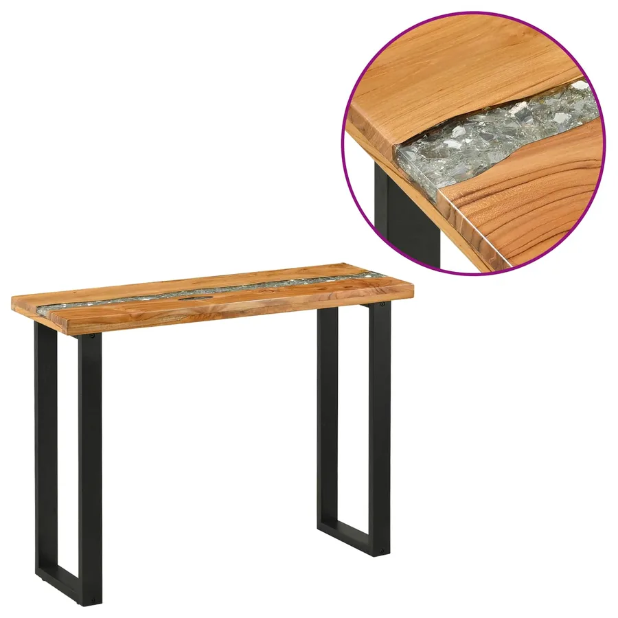Table console Marron 100 x 35 x 75 cm Bois de teck massif - 3