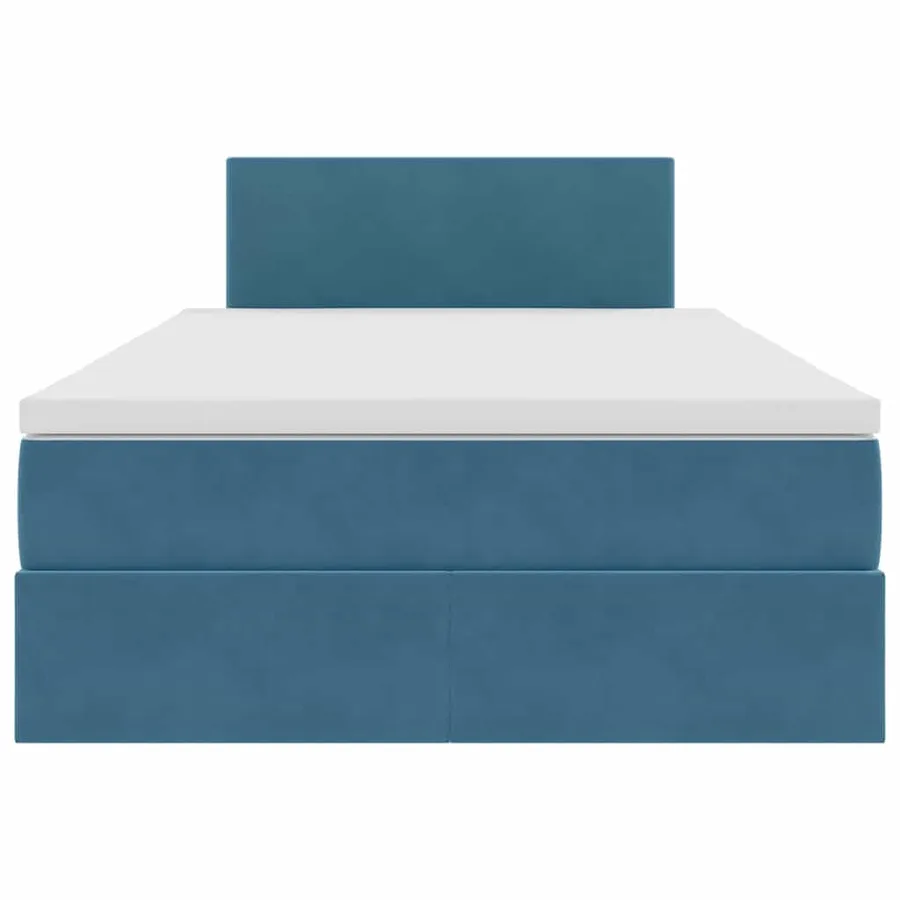 Lit de Rangement avec matelas Bleu foncé 120 x 200 cm Velours - 7
