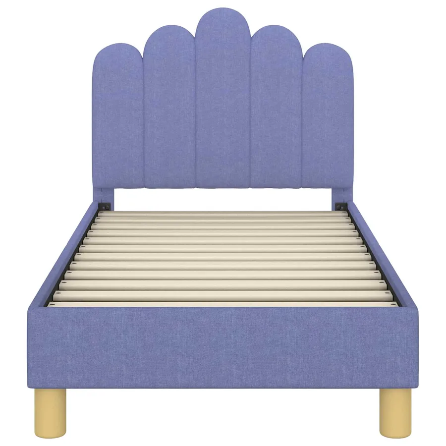 Cadre de lit pour tout-petit avec tête de lit Bleu denim Tissu - 5