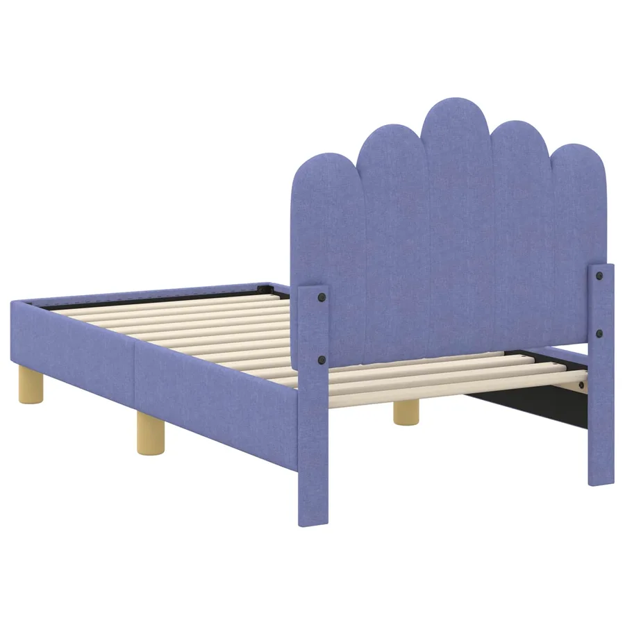 Cadre de lit pour tout-petit avec tête de lit Bleu denim Tissu - 7