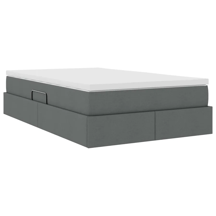 Lit avec rangement et matelas Gris foncé 120 x 190 cm Polyester - 10