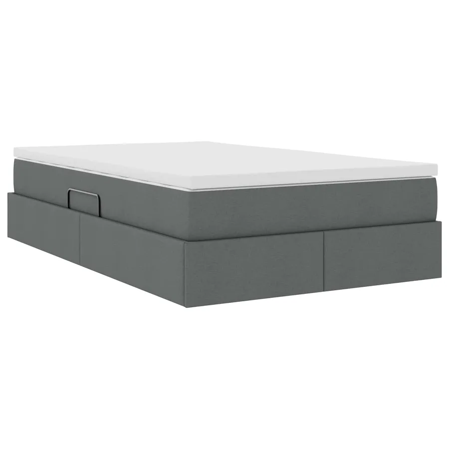 Lit avec rangement et matelas Gris foncé 120 x 190 cm Polyester - 5