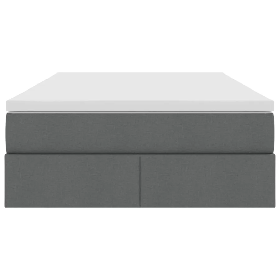 Lit avec rangement et matelas Gris foncé 120 x 190 cm Polyester - 7