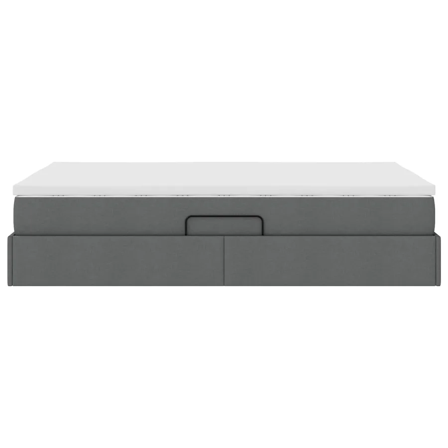Lit avec rangement et matelas Gris foncé 120 x 190 cm Polyester - 9